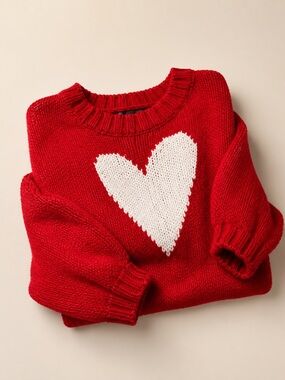 Chelsea & Theodore 3XL Long Sleeve Crew Neck Heart Sweater.